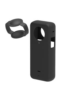 اشتري Action Camera Case Fit for Insta-360 ONE X3, Waterproof Durable Silicone Protective Cover Lens Cap Compatible for Insta-360 ONE X3 Accessory (Black) في الامارات