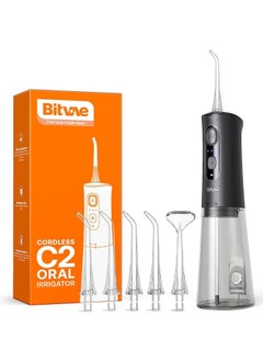 Buy Bitvae Cordless Waterproof Teeth Cleaner - 3 Modes, 6 Jet Tips, USB Rechargeable Dental Picks for Cleaning, Black in Saudi Arabia