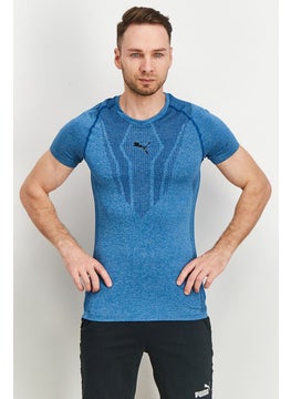 Buy Men Sim Fit Short Sleeves Running T-Shirt, Aqua in UAE