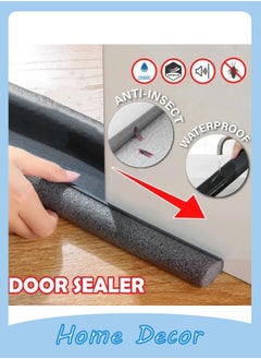 Buy Door Draft Stopper Under Door Noise Blocker Sound Light Air Proof Sealer for Bottom of Door Adjustable Soundproof Insulation Strip Doors Draft Guard 37 inch in Saudi Arabia