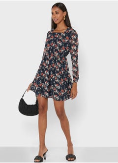 Buy Printed Fit And Flare Dress in Saudi Arabia