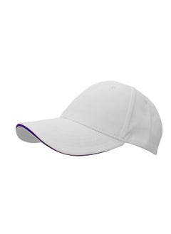 Buy Nenoush Plain Sandwich Baseball Cotton Classic and adjustable buckle closure Cap for Unisex White Blue Sandwich in UAE