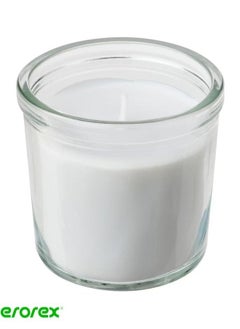 Buy Scented candle in glass Scandinavian Woods white 20 hr in Saudi Arabia