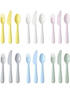 Buy Kides Cutlery set Of 18 Piece Mixed Colours in UAE