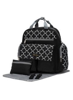 اشتري Convertible Diaper Bag With  Zipper Pouch, Stroller Hooks & Changing Mat -Black في السعودية