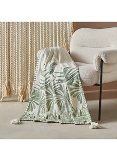 Buy Cancun Palm Printed Slub Throw 170 x 130 cm in UAE