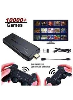Buy 4K HD video game console, dual 2.4G wireless controllers, plug-and-play video game stick, built-in 10,000 games, retro handheld game console in Saudi Arabia