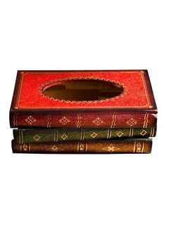 Buy Tissue Case Book Shape Napkin Holder Multicolour 26x10x16cm in UAE