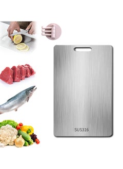 Buy Cutting Board for Kitchen, 316 Stainless Steel Chopping Board, Duty for Meat Cheese Vegetable Fruit (28 x 39cm) in UAE