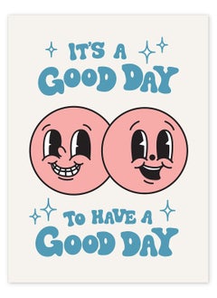 Buy Retro Poster, KASTWAVE It's A Good Day Retro Happy Face Wall Art, 60s 70s Aesthetic Poster, Positive Quote Wall Art, Room Decor, Cool Wall Decor, Trendy Teen Wall Decor in UAE