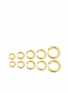 Buy Stainless Steel Hoop Earrings Set,Medium Hoop Earrings for Women Men 8mm 10mm 12mm 14mm 16mm,5 Pairs Hoop Earrings Different Sizes Endless Hinged Stainless Steel Hoops for Multiple Piercings in UAE