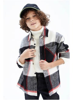 اشتري Boy Oversize Fit Polo Neck Woven Long Sleeve Shirt في مصر