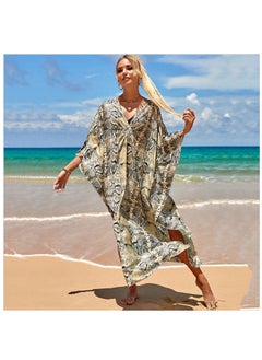 اشتري Loose Printed Beach Blouse Bikini Cover في السعودية