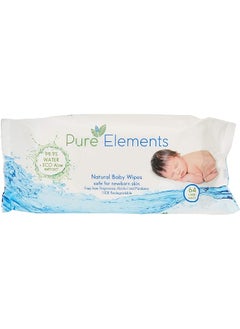 اشتري Natural Water Wipes With Aloe Extract Fragrance Free Baby Wipes Safe For New Born Skin 64 Large Wipes في السعودية