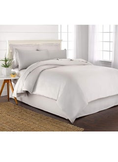 Buy Bamboo Duvet Cover Single Size 160x220 cm With Button Closing and Corner Ties 400TC Cool, Anti-Allergic, Soft and Silky – White in UAE