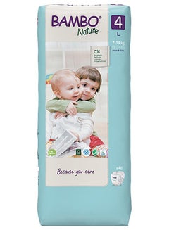 Buy Bambo Nature Eco Friendly Diapers,Size4, 7-14kg 48 pcs Tall Pack in UAE