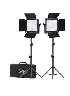 اشتري GVM RGB 800D Led Video Light، طقم إضاءة فيديو 2 قطعة مع التحكم في التطبيق، 40W إضاءة تصوير فوتوغرافي LED لوحة ضوء مع 8 أنواع من أضواء المشهد لاستوديو YouTube، 3200K-5600K، CRI 97+ في الامارات