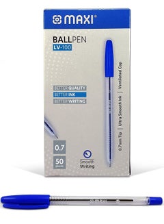 Buy 50-Piece Ball Pen 0.7mm Tip Blue Ink in UAE