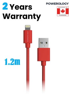 Buy iPhone Charger USB-A to Lightning 1.2M Cable Fast Charging And Data Sharing Compatible with iPhone 14/14 Plus/ 14 Pro/14 Pro Max/13/12/11/XS/Pro Max /Pro/Mini/SE/ ipad 9 - Red in UAE