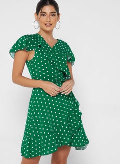Buy Ruffled Polka Dot Dress in Saudi Arabia