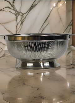 Buy Multipurpose Versatile Kitchen Gadgets Stainless Steel Colander Micro Perforated Strainer Drainer with Handle for Rice Fruits Vegetable Noodles Pasta Beans Grains Washing Filter Basket for Kitchen Bowl Storing and Straining Purpose 36 cm in UAE