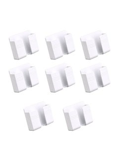Buy 8 PCS Perforation-Free Wall Mounted Mobile Phone Charging Box, Bracket Bedside Pasted Placing Rack, Accessories Storage Box Lazy Wall Hanging Support (White) in UAE