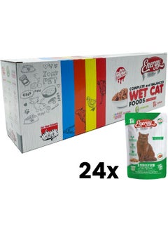 Buy ENERGY sterilized wet cat food with salmon - 24 Packets in UAE