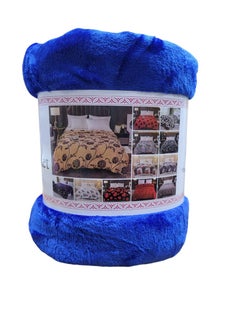 Buy Fleece Blanket 200X240Cm Soft-Fluffy Blanket-Warm For Sofa And Bed-Easy To Carry-Royal BlueColour in UAE