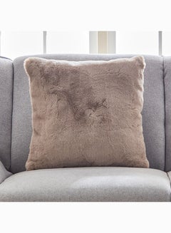 Buy Faux Rabbit Fur Filled Cushion 45 x 45 cm in UAE