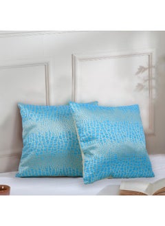 Buy Azure Elegance Arctic Blue 16x16 Inch Decorative Cushion & Cushion Cover-Set of 2 in UAE