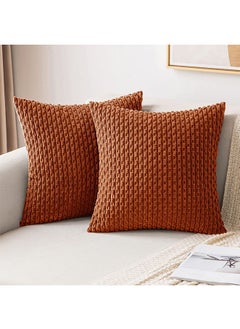 Buy 2-Piece Corduroy Decorative Boho Striped Pillow Covers Sofa Pillowcases for Couch Bed Sofa Living Room in UAE