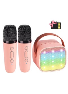 اشتري Mini Karaoke Machine for Kids Adults, Portable Bluetooth Speaker with 2 Wireless Microphones,18 Pre-Loaded Songs Toys Birthday Gifts for Girls 4, 5, 6, 7, 8+ Years Old Toddler Teens (Lightpink) في الامارات