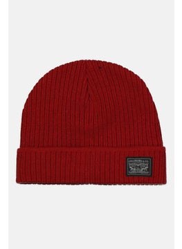 Buy Men Brand Logo Knitted Beanie, Red in UAE