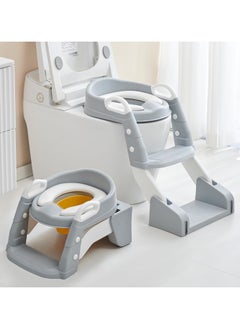 اشتري Potty Training Seat Adjustable Ladder Children's Potty Baby Toilet Seat Infant Toilet Training Folding Seat (Grey) في الامارات