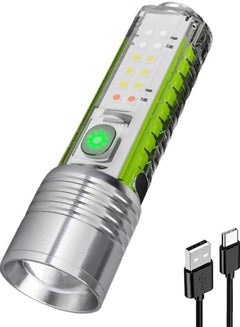 اشتري Windfire Powerful Rechargeable Tactical Flashlight, Ultra Bright LED Flashlight, 8 Modes, Zoomable, Waterproof Portable Flashlight for Camping Hiking at Night by Windfire في مصر
