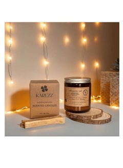 Buy KAREZZ Sandalwood Scented Candles,100g. Plant Wax Based.Eco Friendly Aromatherapy Candle, Clean-Burning Cotton Wick, Calming Fragrance for Stress Relief- Ideal for Home Decor & Relaxation. in UAE