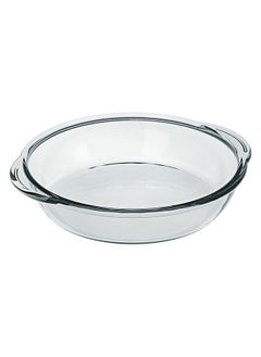 اشتري 2.4L Glass Round Platter Can Go Oven Cake Baking Pan في الامارات