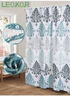 Buy Fabric Shower Curtain Liner Fabric Shower Curtain Set with Grommet and Hooks for Bathroom in Saudi Arabia