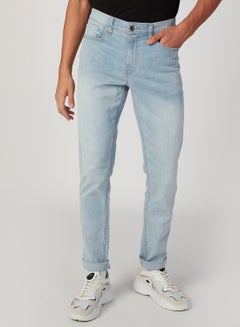 Buy Slim Fit Plain Mid Waist Jeans with Pocket Detail in Saudi Arabia