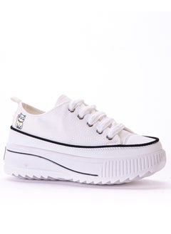 Buy KO-50 Medium heel canvas sneakers - White in Egypt