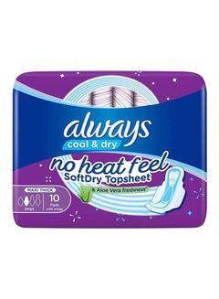 Buy Cool And Dry Maxi Thick, Large Sanitary Pads With Wings, 10 Pieces Purple in Saudi Arabia