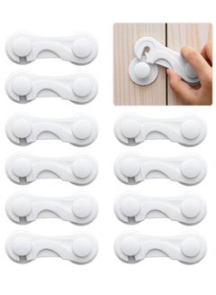 Buy 10 Pack Cabinet Locks for Babies, Uandhome Child Safety Locks Drawer Locks Baby Proofing Baby Cabinet Safety Latches Kitchen System with Strong Adhesive Tape in Saudi Arabia