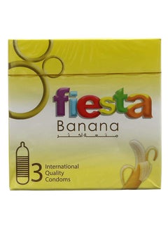 Buy Fiesta Banana - Ribbed & flavoured Condoms - Pack of 3 Pcs in Egypt