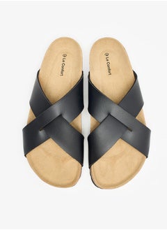 Buy Men Cross Strap Slip-On Sandals in UAE