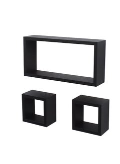 اشتري FLOATING WALL SHELVES CUBOID 3PCS SET BLACK SIZE:  40x20x90CM/ 15x15x90CM/ 15x15x90CM في الامارات