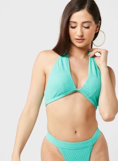 Buy Textured Halter Bikini Top in Saudi Arabia