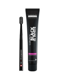 Buy Curaprox Black is White Toothpaste, 60ml + CS 5460 Ultra-Soft Toothbrush - Activated Charcoal Whitening Toothpaste Set, 2 Count (Pack of 1) in UAE