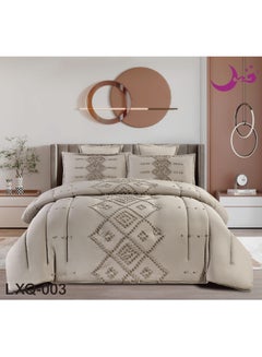 Buy Comforter set, king size, comfortable and soft, 6 pieces, two-piece, with a tattered pattern in Saudi Arabia
