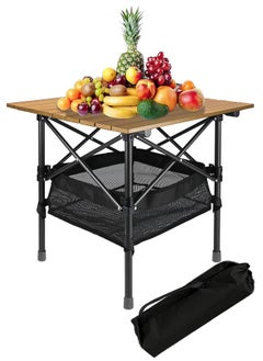 Buy Foldable Table, Folding Camping Table, Roll-Top Table w/Mesh Bag, Roll-up Table with Mesh Storage Organizer and Carry Bag, Folding Beach Table for Camping, Beach, Picnic, BBQ in Saudi Arabia