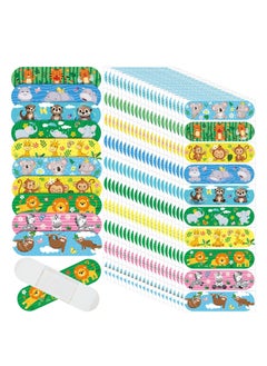 Buy Kids Cartoon Bandages, 10 Styles Flexible Adhesive Colorful Cute Bandages, Waterproof Breathable Bandages, Knuckle Fingertip Breathable Stickers Protection, for Scrapes and Cuts (200 Pcs) in UAE